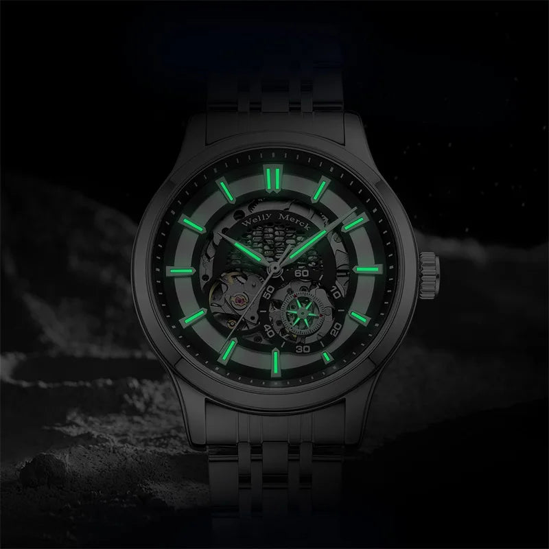 WM Watch Automatic Mechanical Watch Water Resistant Casual Classic Business Man Watch Welly Merck Watches 095M-WM