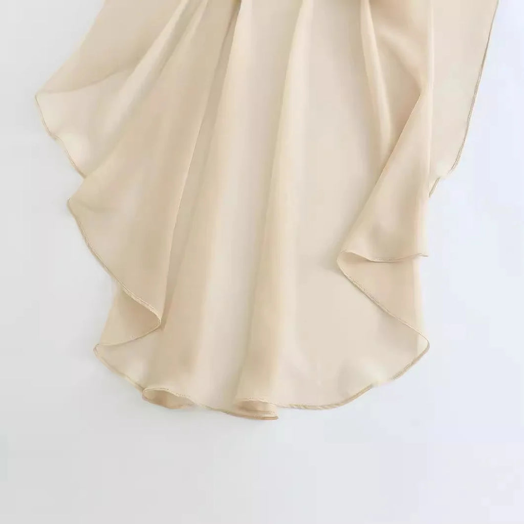 2023 Spring New Women's Wear Asymmetric Sheer Cloak Coat  blusa feminina  blouse for women  shirts