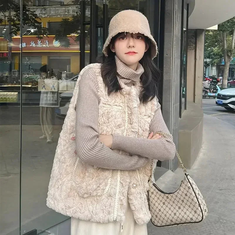 Clothes Fashion 2025 Women's Vests Solid Color Working Lightweight Warm Coats on Sale Lady Padded Cotton Giletes Casual Autumn