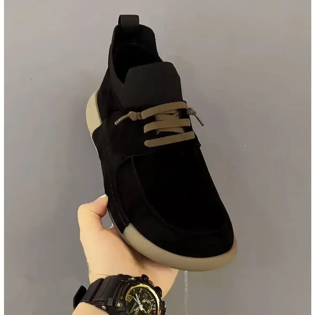 2025New Men's Shoes Fashion Suede Casual Shoe Non Slip Oxford Work Shoes for Men Lace Up Vulcanized Shoe Plush Warm Winter Shoes