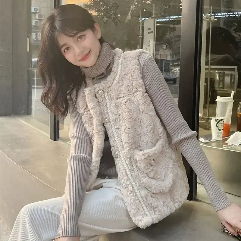 Clothes Fashion 2025 Women's Vests Solid Color Working Lightweight Warm Coats on Sale Lady Padded Cotton Giletes Casual Autumn