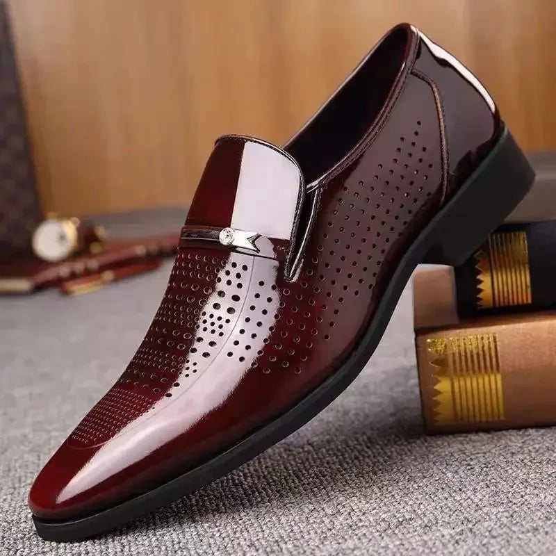 Social Shoe for Men Pointed Toe Office Patent Leather Bright Upper Dress Shoes Man Footwear Low Price Cheap Clearance Legitimate