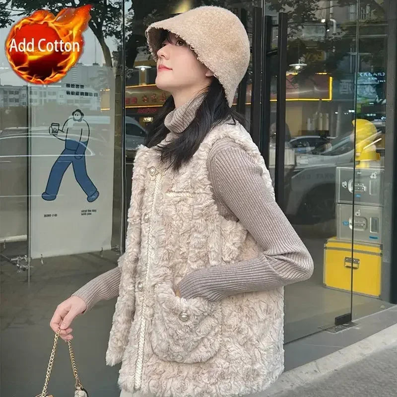 Clothes Fashion 2025 Women's Vests Solid Color Working Lightweight Warm Coats on Sale Lady Padded Cotton Giletes Casual Autumn