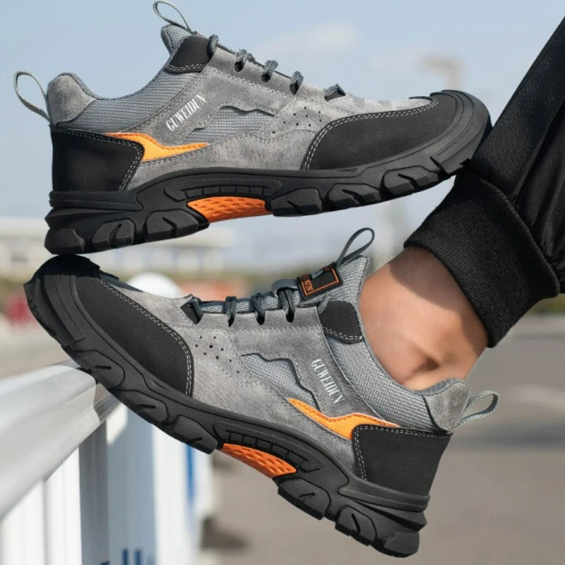 Men Safety Shoes Work Steel Toe Shoes Anti-smash Anti-puncture Men Boots Indestructible Shoe Comfortable Wear-resistant Sneakers