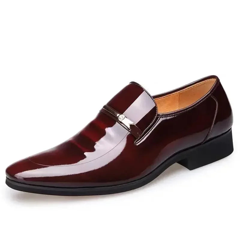Social Shoe for Men Pointed Toe Office Patent Leather Bright Upper Dress Shoes Man Footwear Low Price Cheap Clearance Legitimate