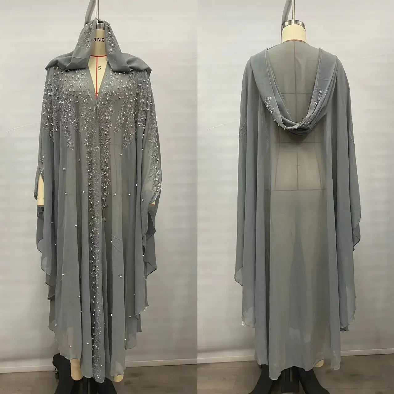 Thin Hooded Cloak Women Clothing Cape Dress Fashion Clothes Vintage Streetwear Ponchos Coats Jackets Bling Diamond Party