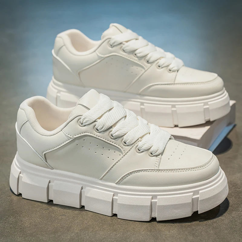 2025 New Arrival Solid Color Thick Sole Walking Shoe Sports Footwear Fashion Running Sneakers Platform Outdoor Footwear Wearable