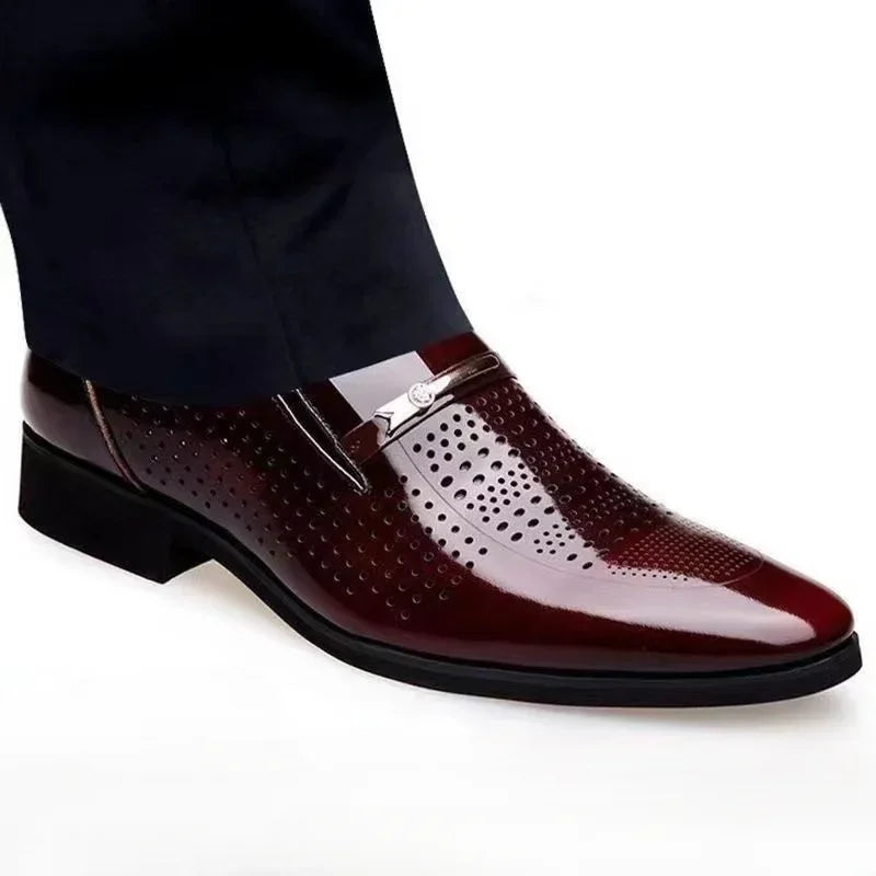 Social Shoe for Men Pointed Toe Office Patent Leather Bright Upper Dress Shoes Man Footwear Low Price Cheap Clearance Legitimate