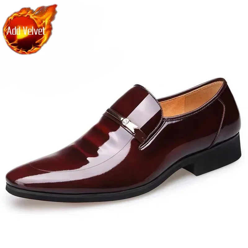 Social Shoe for Men Pointed Toe Office Patent Leather Bright Upper Dress Shoes Man Footwear Low Price Cheap Clearance Legitimate