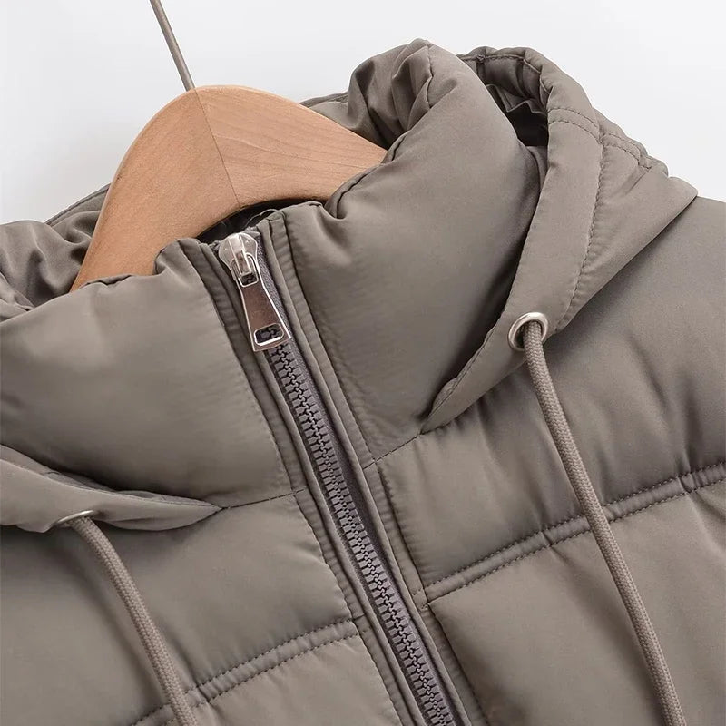 Women Winter Coat Vintage Loose Hooded Cotton Padded Jackets Fashion Warm Thick Parkas Female Outerwear Casual Women's Clothing