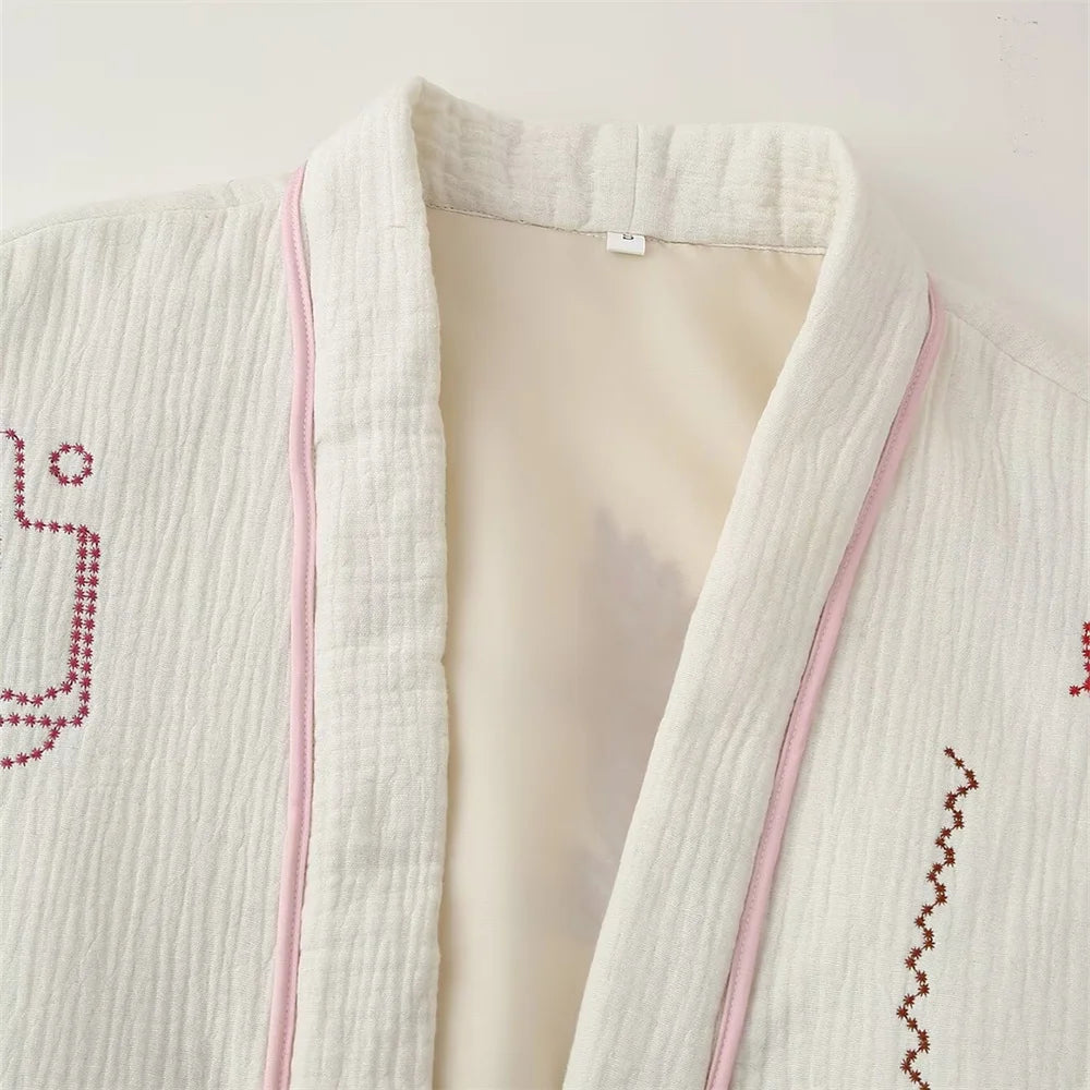 Winter new fashionable women's clothing casual elegant design sense European and American embroidered cotton jacket