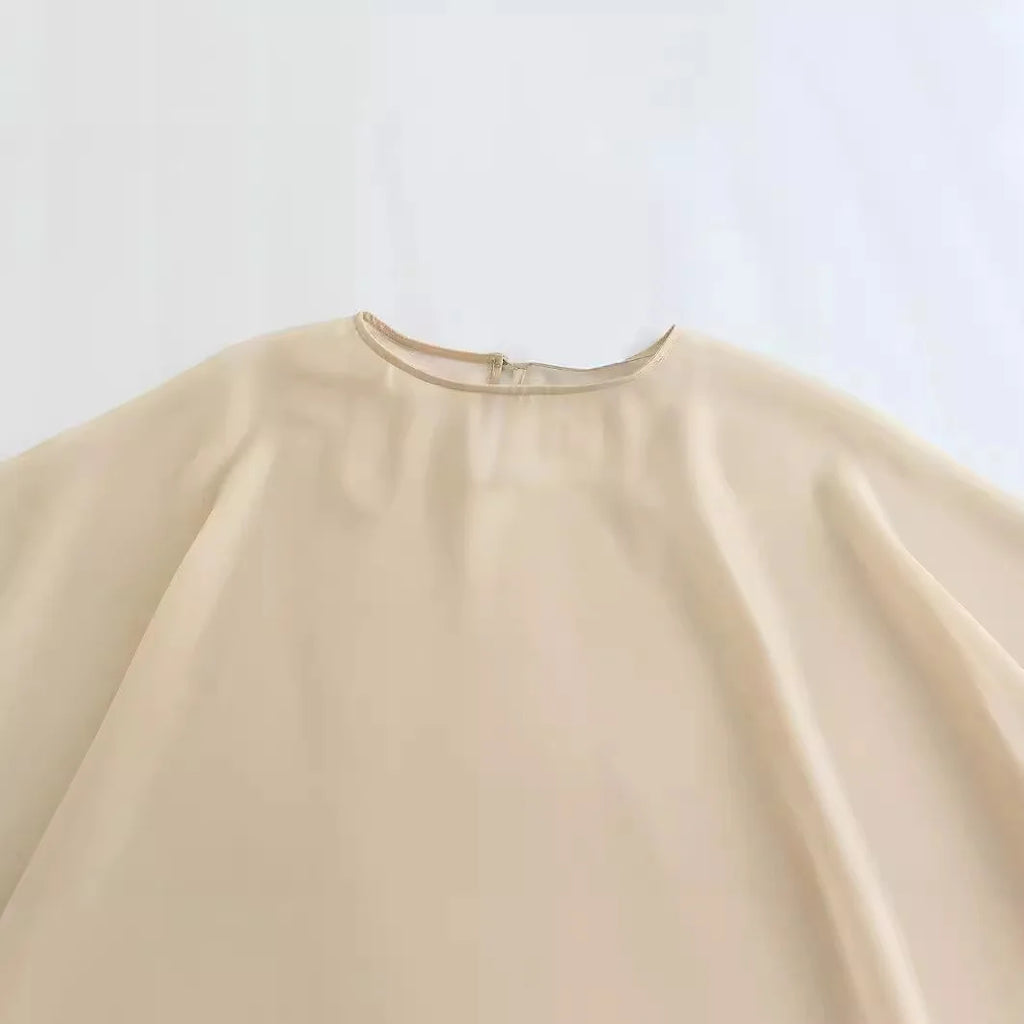 2023 Spring New Women's Wear Asymmetric Sheer Cloak Coat  blusa feminina  blouse for women  shirts