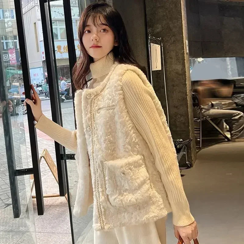 Clothes Fashion 2025 Women's Vests Solid Color Working Lightweight Warm Coats on Sale Lady Padded Cotton Giletes Casual Autumn