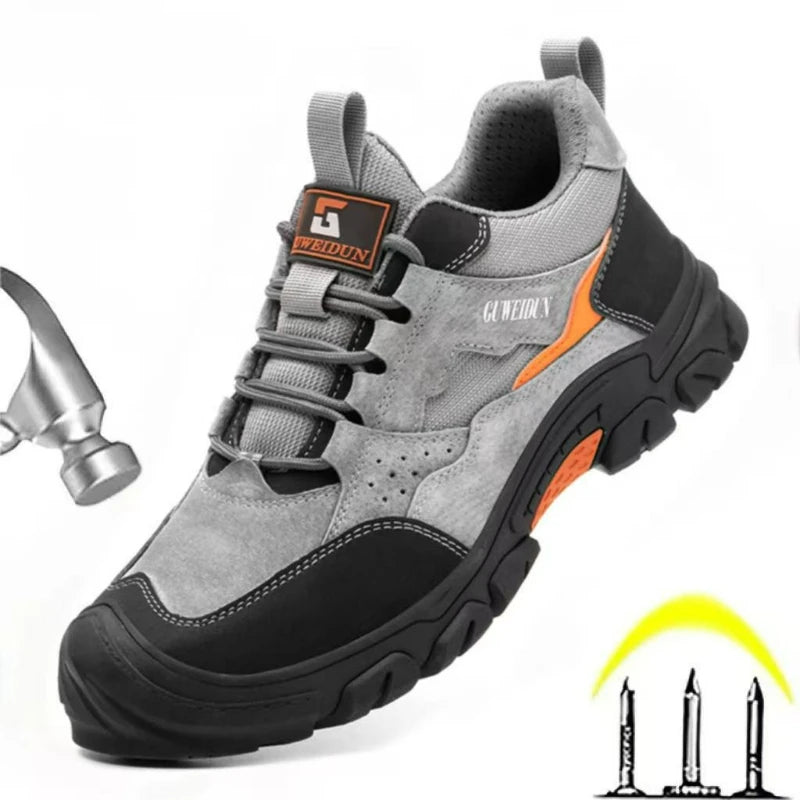 Men Safety Shoes Work Steel Toe Shoes Anti-smash Anti-puncture Men Boots Indestructible Shoe Comfortable Wear-resistant Sneakers