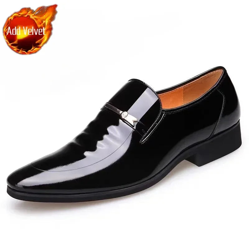 Social Shoe for Men Pointed Toe Office Patent Leather Bright Upper Dress Shoes Man Footwear Low Price Cheap Clearance Legitimate