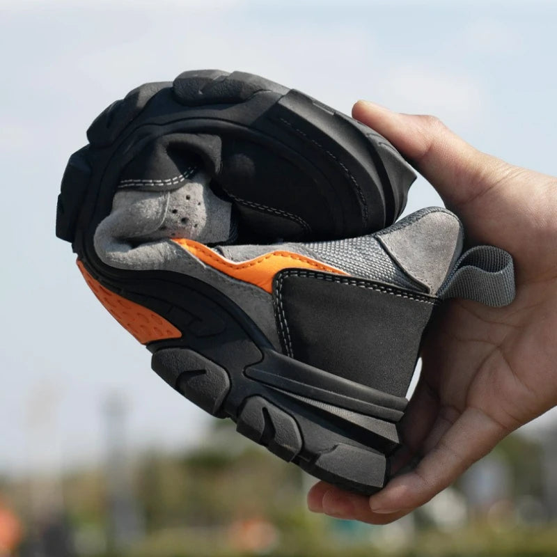 Men Safety Shoes Work Steel Toe Shoes Anti-smash Anti-puncture Men Boots Indestructible Shoe Comfortable Wear-resistant Sneakers