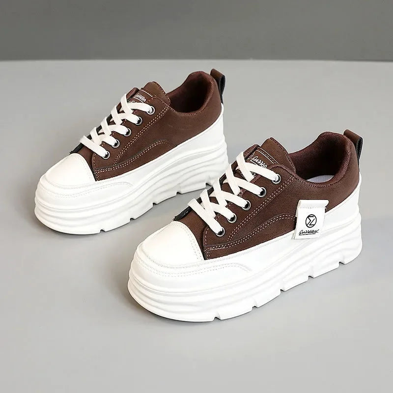 Shoes for Women Autumn Trend New Woman Flats Shoes Chunky Lace-up Soft-sole Casual Sneakers Female Vulcanized Shoe Walking Shoe