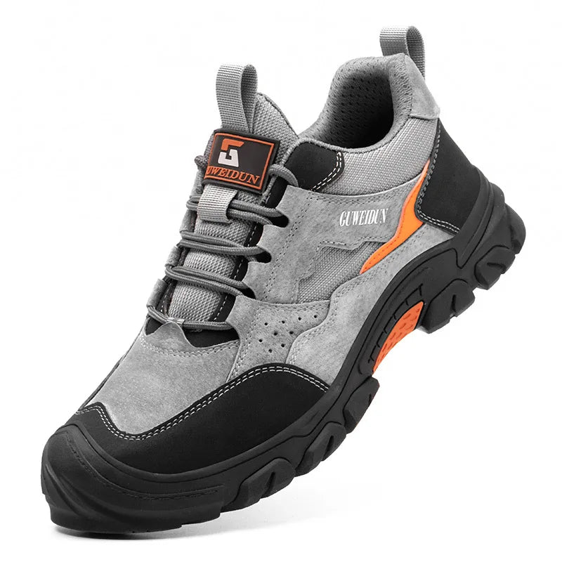 Men Safety Shoes Work Steel Toe Shoes Anti-smash Anti-puncture Men Boots Indestructible Shoe Comfortable Wear-resistant Sneakers